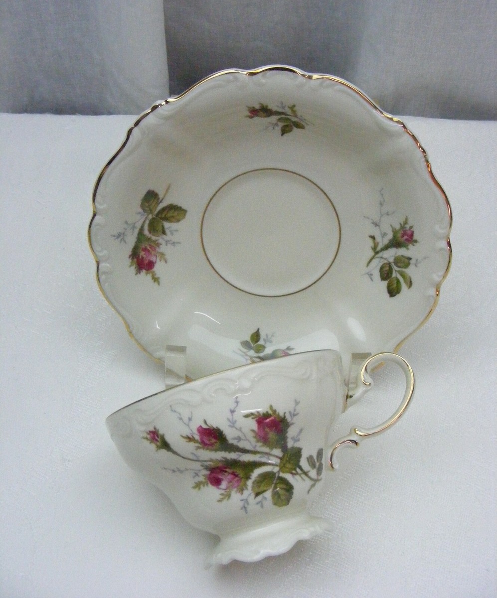 Vintage Moss Rose Pompadour China by Rosenthal Footed Cup Saucer