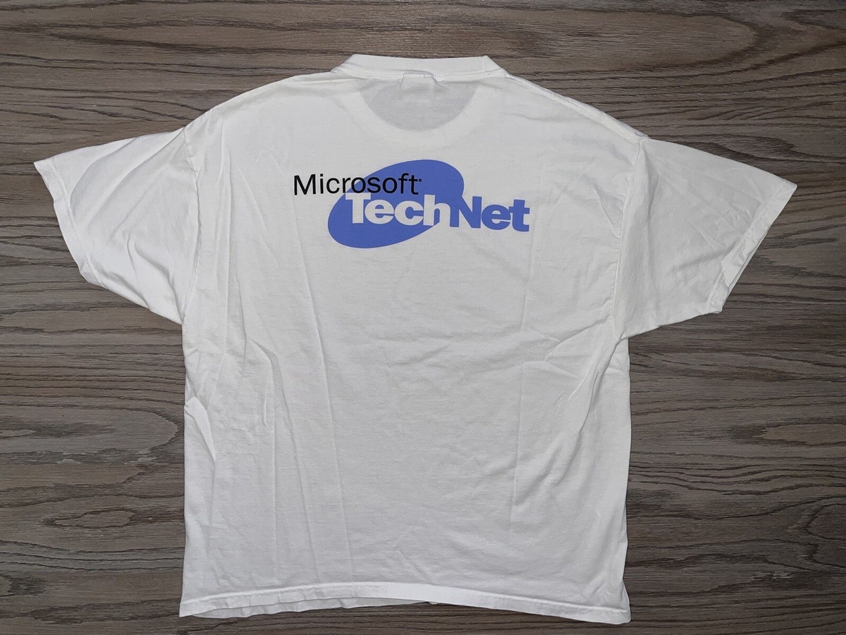 Vintage Microsoft TechNet Promo Logo Double Sided T-Shirt Men's Sz