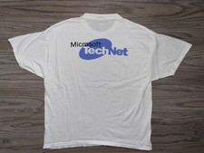 Vintage Microsoft TechNet Promo Logo Double Sided T-Shirt Men’s Sz (XL) Y2K 90’s