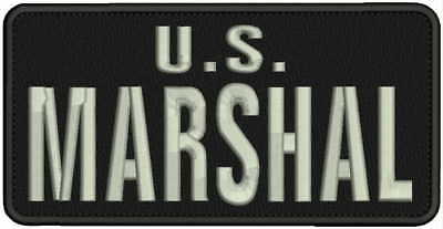 MARSHAL POLICE FUGITIVE TASK FORCE Embroidery Patch 2x5 hook on back od/blk U.S 