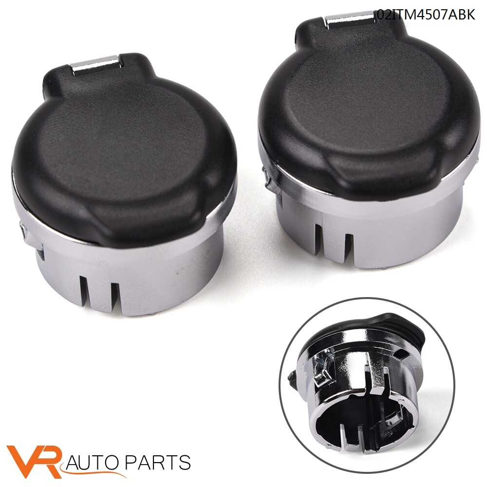 2x Chrome Dash Power Outlet Covers For Chevy Silverado, GMC Sierra, Tahoe 2007-2013