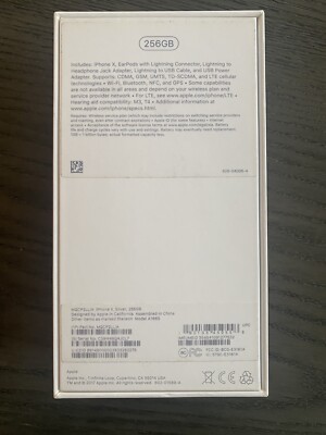 BOX ONLY Apple iPhone X (10) Silver 256gb | eBay