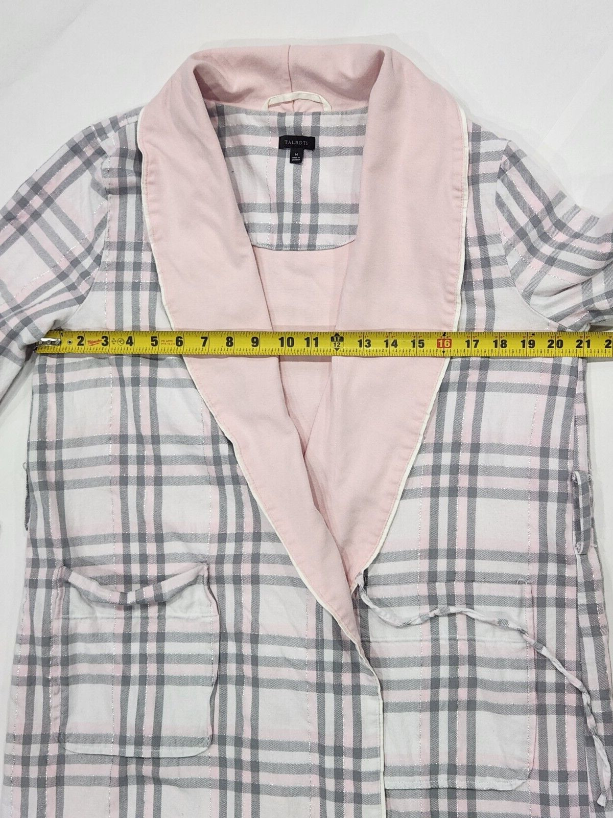 Talbots Robe Medium Two Layer Pink Gray Metallic … - image 4