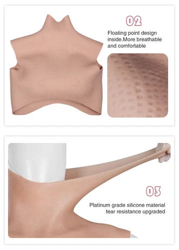 Realistic Fake Chest Enhancer Silicone Breast Forms for Cosplay - Picture 10 of 24
