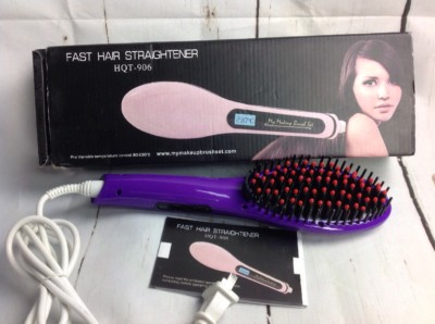 Purple Simply Fast Hair Straightener HQT-906 Hair Styling Straight Brush