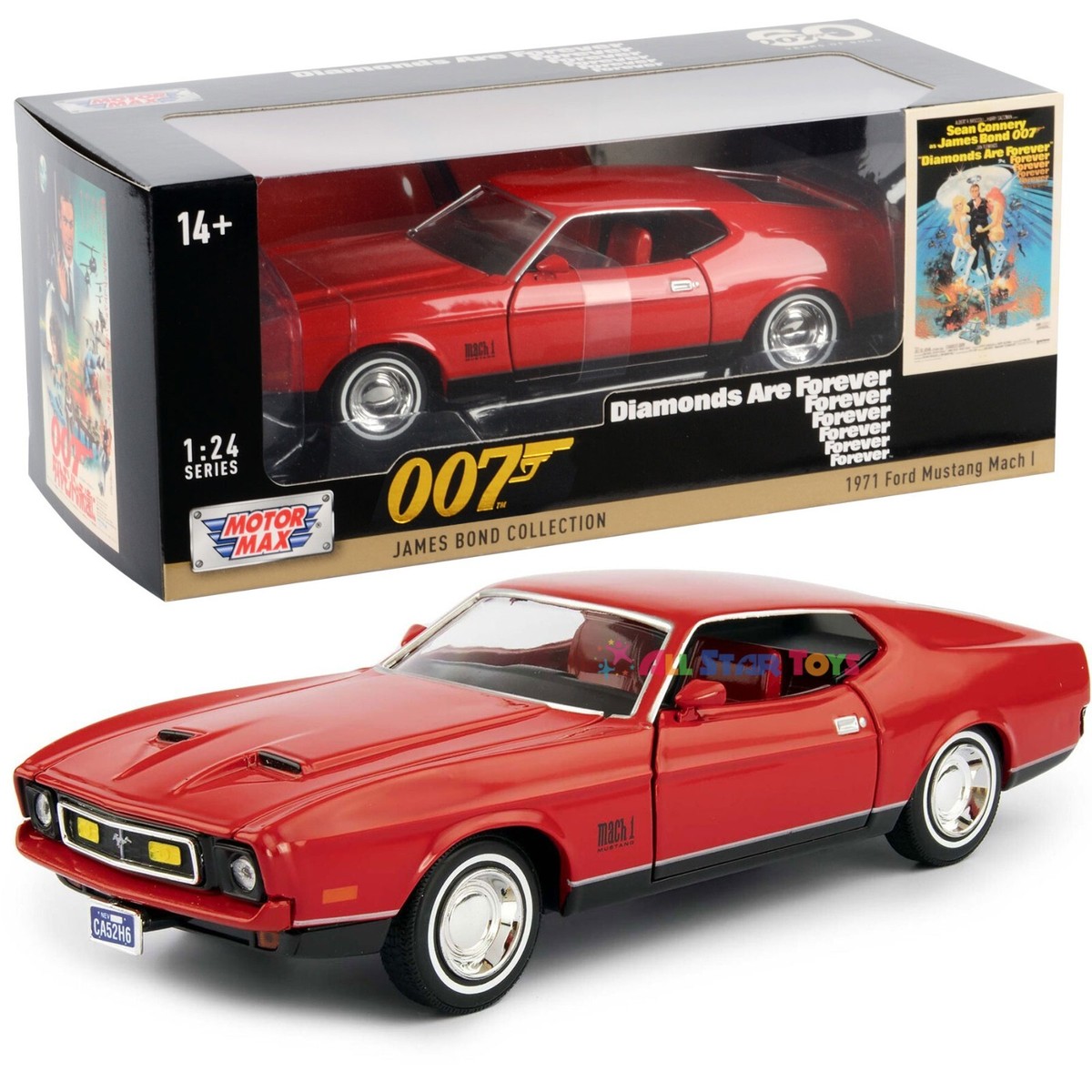 Motormax 1:24 1971 Ford Mustang Mach 1 James Bond 007 Diamonds are