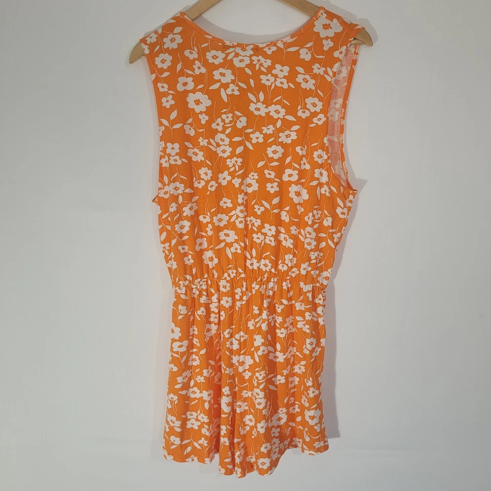 BOOHOO Mono para Cubrir Piscina Naranja Floral Talla 16 UK Playa Sin Mangas Nuevo con Etiquetas Foto 4 de 4