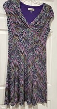 Kasper Women’s Mid Dress Vneck Sleeveless Multicolor SZ 10