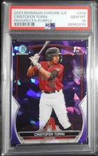 2023 Cristofer Torin 1st Bowman Chrome Sapphire Prospect PURPLE 01/25 PSA 10