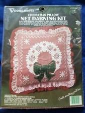 Vogart "Wreath Pillow" Net Darning Kit Size 14" x 14"