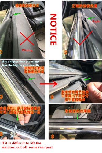 Borde de ventana de puerta lateral delantera trasera de coche 4M negro tira sellada moldura resistente al clima - Imagen 4 de 11