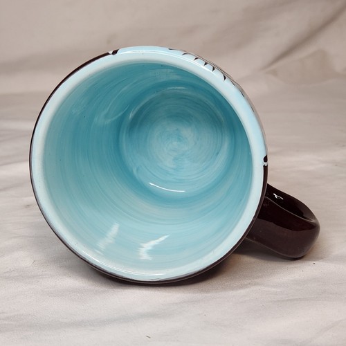 Gate Ware by Laurie Gates Becher Kaffee Tee Aqua Braun Blumen Tasse Blau - Bild 6 von 14