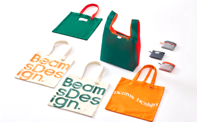 BEAMS x 7-11 Taiwan Exclusive Japan Tote Bag Beige & Orange Large