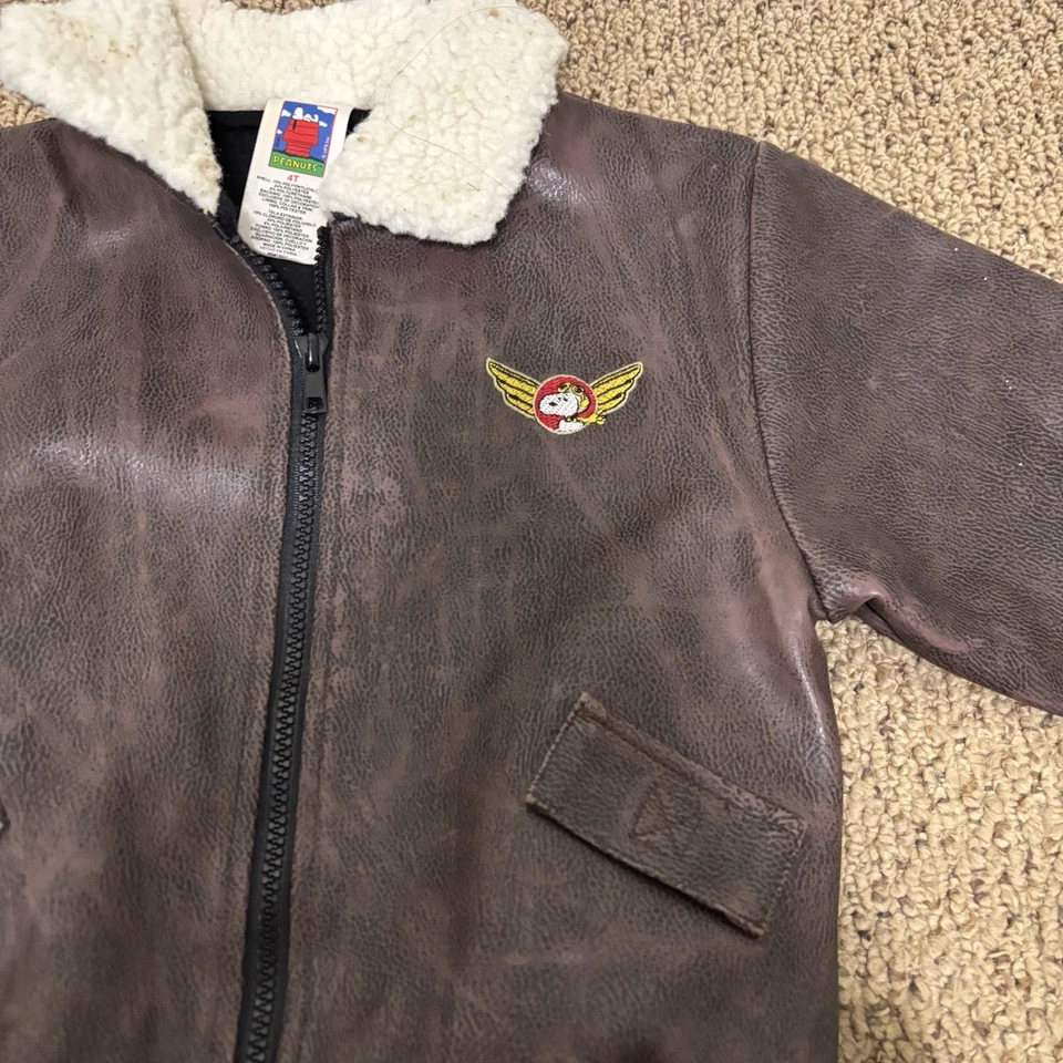 Peanuts Leather Jacket Size 4T Youth Snoopy Charlie Brown - Image 2 of 4