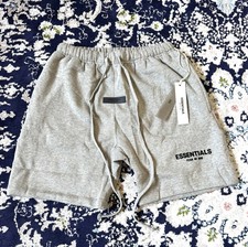 Essentials Fear of God Men's Gray Fleece Sweat Shorts Drawstring Pockets
