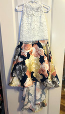 Speechless Girls Sz 7 White Hi-Low Lace Floral Sleeveless Lined Party Dress