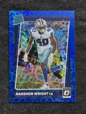 2021 Donruss Optic #285 Nahshon Wright Blue Scope Rookie Dallas Cowboys