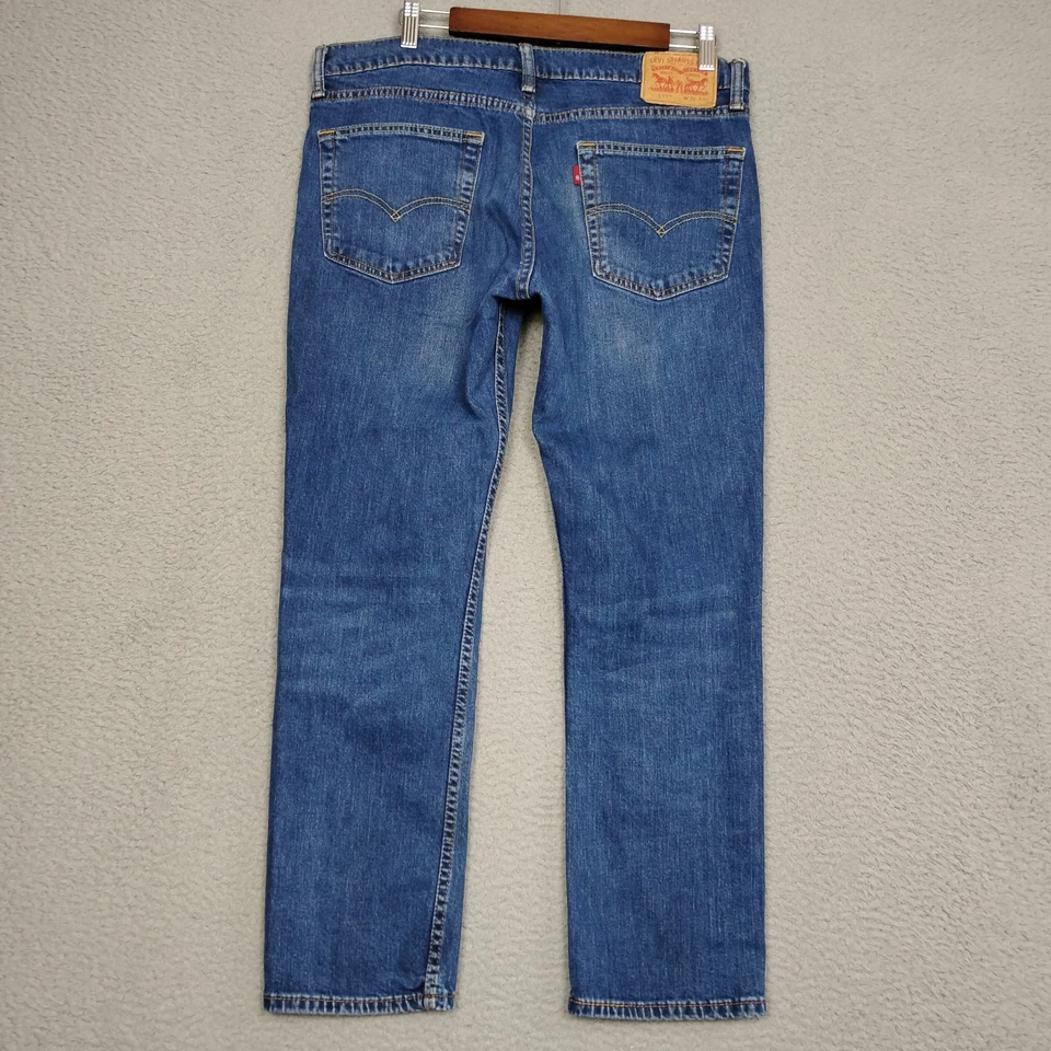 Jeans Levis 511 para Hombres 36x30 Azul Ajustado Recto Tiro Medio Lavado Elastizado Denim Foto 2 de 4