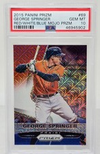 2015 Prizm Red White Blue Refractor GEORGE SPRINGER RC CARD PSA 10 GEM MINT