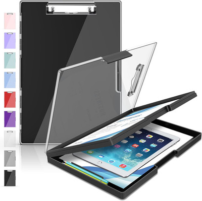 Clipboard with Storage, Heavy Duty Cleaview Clip Boards 8.5x11 with Dual Storage