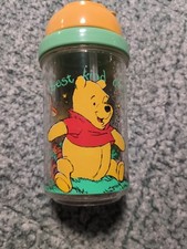 Vintage WINNIE THE POOH Glitter Sippy Cup with Tigger, Eeyore  Piglet Vtg