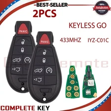 2x NEW KEYLESS GO PROXIMITY Remote Key Fob For 2012 Jeep Grand Cherokee IYZ-C01C