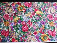 Vintage Joan Kessler for Concord Fruit Vegetable Rose Floral Kitchen Food Garden