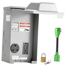RV Temporary Power Outlet Panel with Breaker - ETL Listed 20-30A RV 20 30A