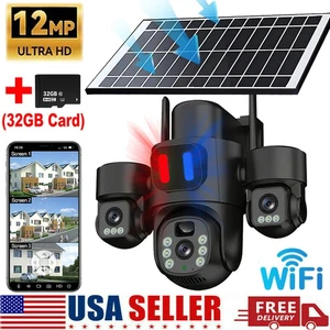 12MP HD Camara De Seguridad Solar Inalambricas Para Extérieur Con Vision Nocturna