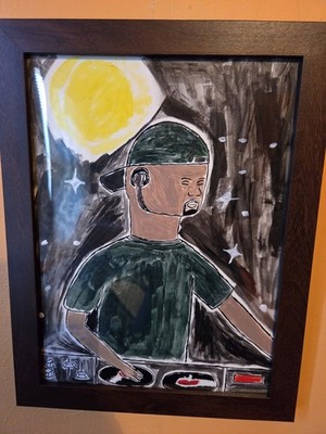 Something Like A DJ Framed 9x12 Acrylic Painting by Andrew McQueen