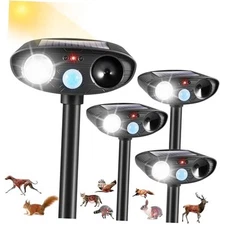 4Pack Ultrasonic Raccoon Repellent Outdoor Solar Animal Repellent with Motion 