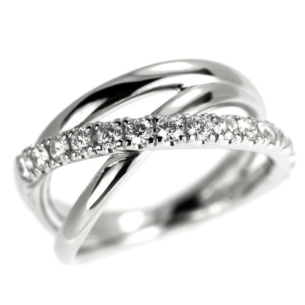 Pt900 H&C diamond ring 0.56ct - Auth free shipping from Japan- Auth SELBY_JAPAN
