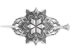 Mandala Flower Hairpin Vintage Jewelry for Women Retro Silver Vintage Metal