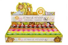 60 x Stempel f&uuml;r Kinder wilde Tiere verschiedene Farben & Motive Mitgebsel