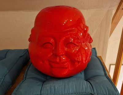 Budda Kopf mit vier Gesichtern,  Designer Deko Figur Hochglanz-Lack
