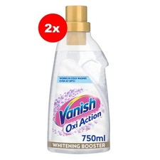 Image of 2 x Vanish Oxi Action Crystal White Gold Gel Fabric Whitener Stain Remover 750ml