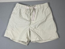 Lands' End Swim Trunks Mens Medium 32-34 Beige Quick Dry Mesh Lined Belted