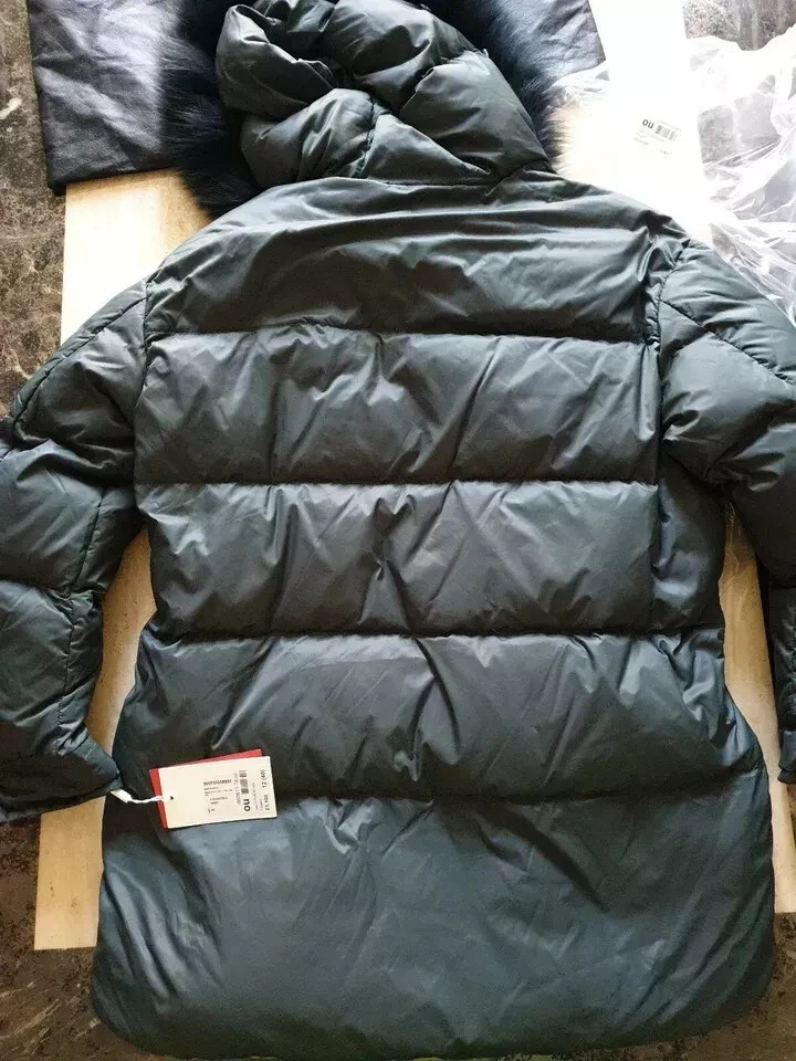 NEW RRP £1500 women army Yves Salomon Down Jacket size 40 uk 12-14 us 8/10 image 8