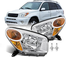 Headlight Assembly with Bulbs Compatible with 2004 2005 Toyota RAV4 Halogen Head