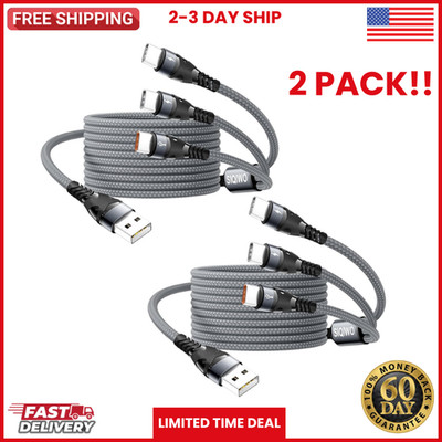Multi USB-C Cable 4FT, 3 in 1 Multiple Type C Charging,3A Splitter Black FAST US