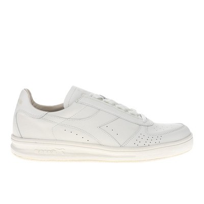diadora B.Elite H Italia Sport Perforated Lace Up  Mens White Sneakers Casual Sh