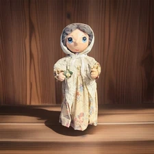 OOAK Vintage Paper Mache Folk Art Doll (G)
