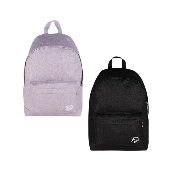 Seven Zaino Americano Scuola Shiny Tech Colori Glitter Nero e Glitter Lilla - Foto 1 di 5