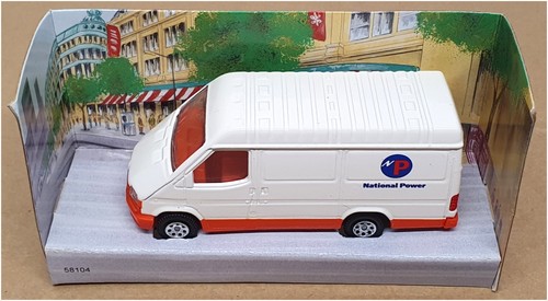 Corgi 13cm Long Diecast 58104 - Ford Transit Van (National Power) White/Orange - Picture 4 of 5