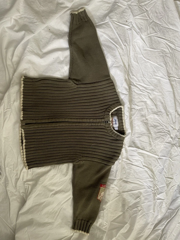 Suéter Acanalado Jacadi Boys Safari Cremallera 2T Verde Oliva Foto 3 de 4