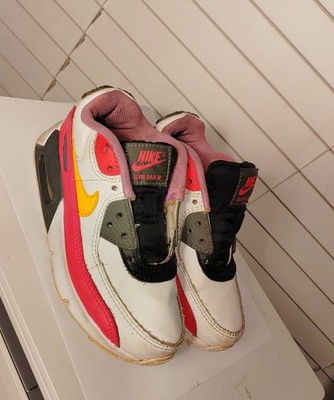 Nike Air Max 90 Shoes DM8687-100 White/Orange/Hyper Pink Size 12C