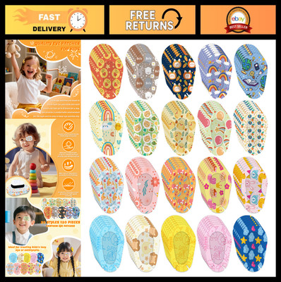 120 Pcs Colorful Adhesive Eye Patches for Amblyopia & Lazy Eye - Disposable & Br
