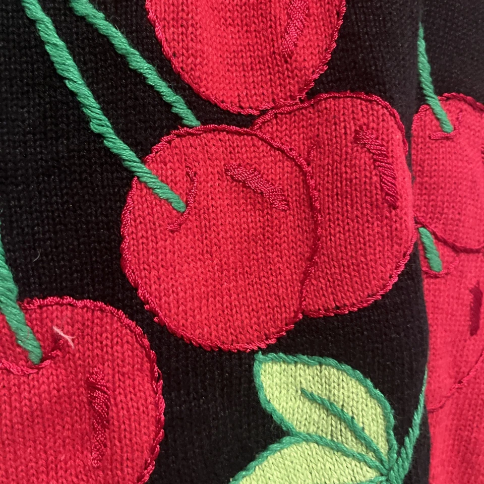 Vintage Embroidered Cherries Quacker factory Vest - Women’s Small - Image 2 of 4