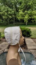 Reborn Girl Ivory/Cream Christening/Baptism/Wedding Bonnet /Sun Hat Size 0-24 M.
