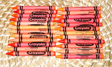 26 Vtg Crayola Crayons Orange ORANGES 80's 90's HTF Colors Binney Smith UNUSED
